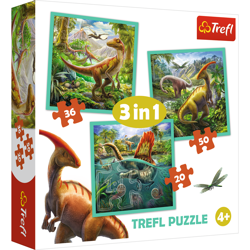 TREFL Puzzle 3w1 Niezwykły świat dinozaurów