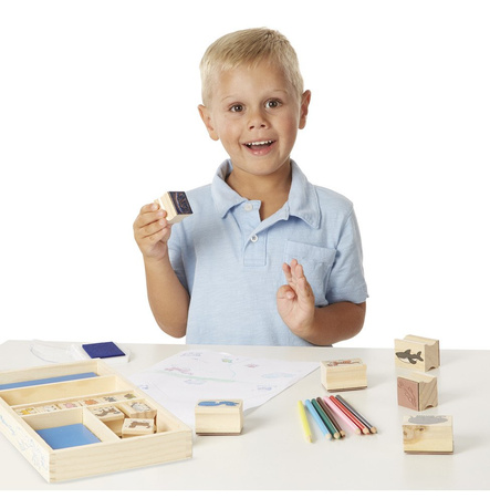 Melissa and Doug Stemple + Kredki Zwierzęta 24 el