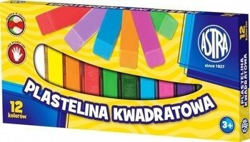 Plastelina Kwadratowa 12 kolorów - Astra