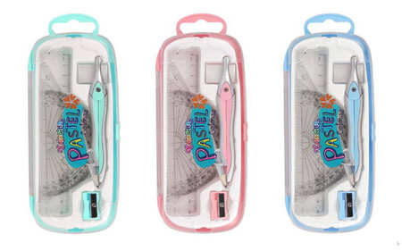 Colorino Zestaw geometryczny 8 elementów w kasetce pastel