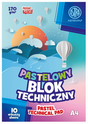 Astra Blok techniczny A4 kolorowy PASTEL 170g 10k