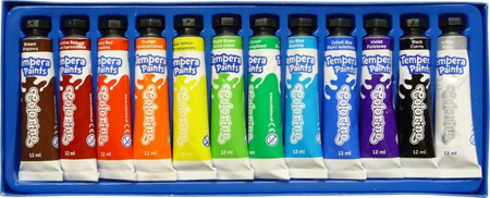 Colorino Farby tempera w tubach 12ml 12 kolorów 68420 Kids