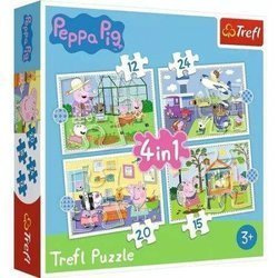 TREFL Puzzle 4w1 Świnka Peppa Wspomnienia z Wakacji