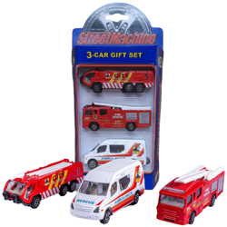 Metalowe Pojazdy Ratunkowe 3 szt Straż Pożarna