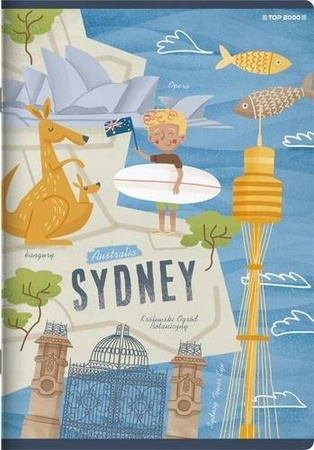 Top-2000 Zeszyt A5 16 k. kratka 70g Miasta Europy