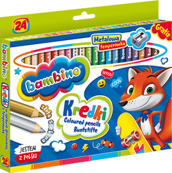 Kredki Bambino 24 Kolorów w Drewnie + Temp