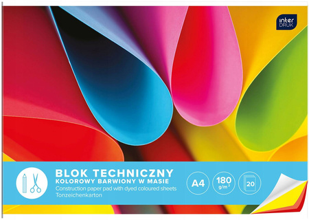 Interdruk Blok techniczny kolorowy A4/20 k. 180g