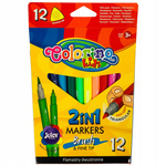 Colorino Flamastry pisaki dwustronne pędzelkowe 12 kolorów