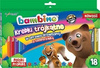Kredki Bambino Trójkątne 18Kol. Drewno Temperówka