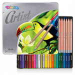 Colorino Artist Kredki ołówkowe okrągłe 24 kolory metalowe pudełko