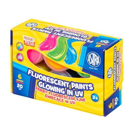 Astra Farby Fluo fluorescencyjne 6 kol x 20 ml