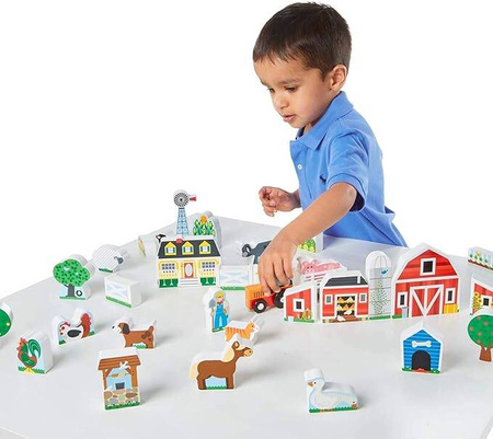Melissa i Doug Drewniany zestaw do zabawy Farma i Traktor