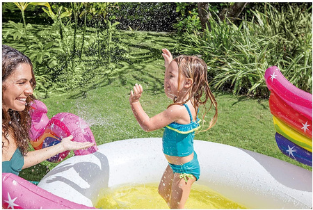 INTEX Basen Jednorożec z Natryskiem 272x193 x104