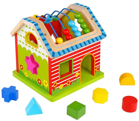 Tooky Toy - Domek Drewniany Sorter Liczydło