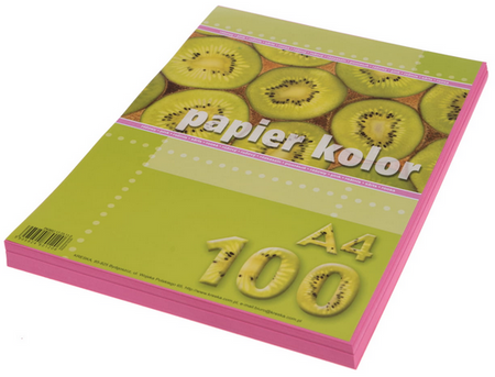 Papier ksero kolorowy A4 80 g/m2 różowy 100 arkuszy