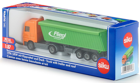 Siku Budowlane S1796 - Ciężarówka z naczepą i plandeką