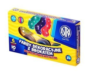 Astra Farby Dekoracyjne z Brokatem Brokatowe 6 Kolorów