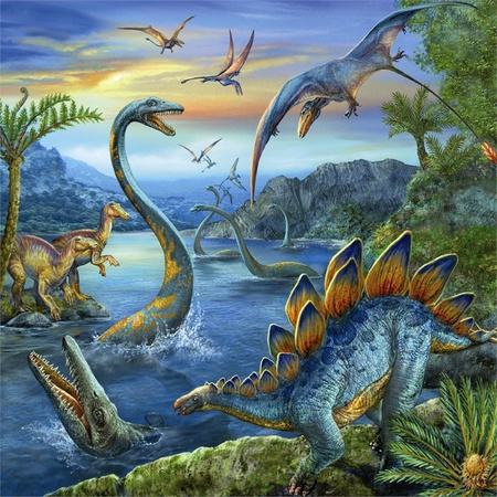 Ravensburger - Puzzle Dinozaury 3x49