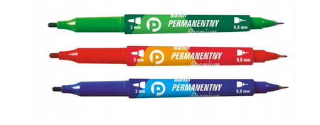 Marker pernamentny dwustronny czerwony Tetis