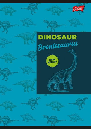 Zeszyt DINOSAUR A5, 16 kartek linia dwukolorowa