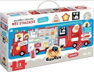 CzuCzu Puzzle z Dziurką Wóz Strażacki Dla Dzieci 2+