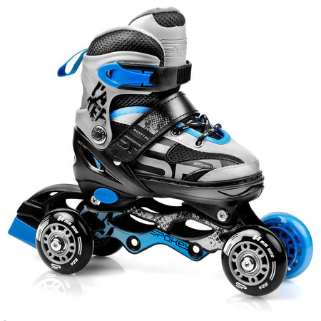 Quattro Łyżworolki 4w1 34-37 czarno-niebieskie 926656