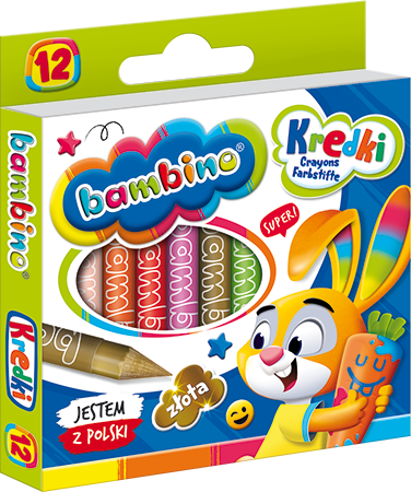 Bambino Kredki Świecowe 12 Kolorów
