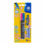 Astra Markery pisaki metaliczne konturowe srebrne z otoczką 2 kolory