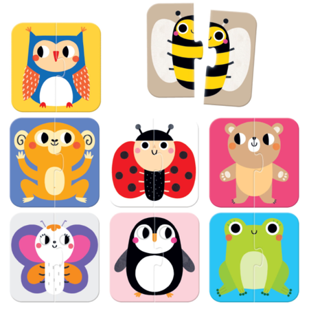 CzuCzu Puzzle Edukacyjne 16 el. Układam Połówki Zwierzęta