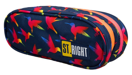 ST.RIGHT Piórnik Saszetka PU02 Tęczowe Ptaki