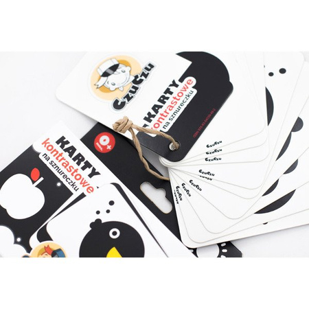 CzuCzu Karty Kontrastowe na Sznureczku od 0 m-c