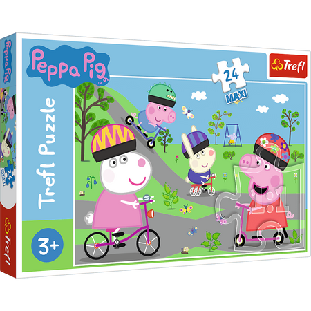 TREFL Puzzle 24 Maxi Aktywny Dzień Świnka Peppa