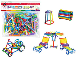 Edukacyjne Klocki Konstrukcyjne Małego Geniusza Patyczki 173 el