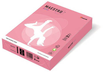 Maestro Papier Brystol kolorowy A4 160g Róż Jasny 250 ark