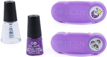 GO GLAM Salon Paznokcie 2 lakiery+ wzór tęcza i gwiazdki