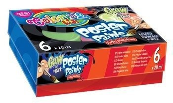 Colorino Kids Farby plakatowe 6 kol. 20 ml. Glow Świecące w ciemności