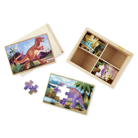 Melissa Puzzle Drewniane Dinozaury 4w1