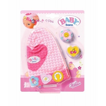 Baby Born - Czapeczka z Przypinkami - rożowa