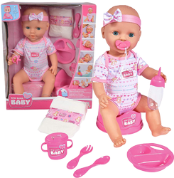 Lalka New Born Baby Funkcyjna Pije Sika 43 cm