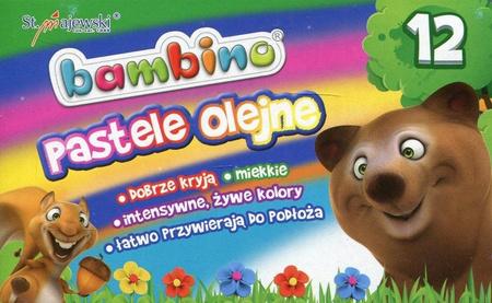 Pastele Olejne Bambino - 12 Kolorów - St.Majewski