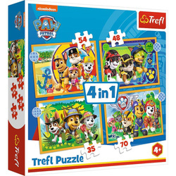 Trefl Puzzle 4w1 Wakacyjny Psi Patrol PAW PATROL