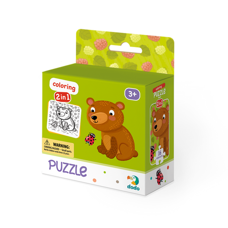 DODO Puzzle 16 el. Miś Misiek + Kolorowanka dla Dzieci 3+