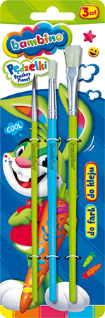 Bambino Pędzelki do Farb i Kleju 3 Szt Blister