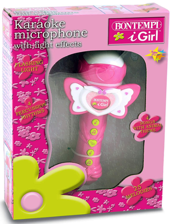 Bontempi Mikrofon Karaoke Różowy Świeci