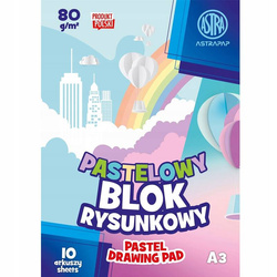 Blok kolorowy barwiony w masie ASTRAPAP PASTEL A3 80g 10 ark 106022002