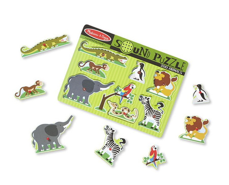 Puzzle Dźwiękowe - Zwierzęta w ZOO - Melissa
