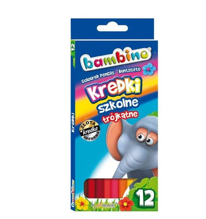 Kredki 12 Kolorów Ołówkowe Bambino Majewski