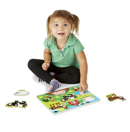 Melissa and Doug Drewniane Puzzle Zwierzęta Farma