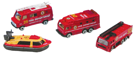 Metalowe Pojazdy Ratunkowe 4 szt Straż Pożarna