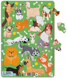 DODO Puzzle Ramkowe Psy Pieski 53 el. dla Dzieci 5+